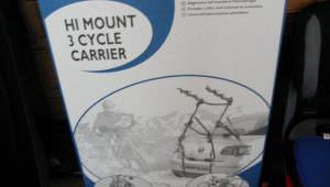 Bicycle carrier- hi mount 3 bikes