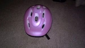 Pink bike helmet