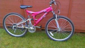 ladies cycle, with front and rear suspension,