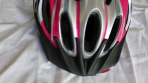 Raleigh Cycle Helmet. Medium. Silver-Pink. Used Twice
